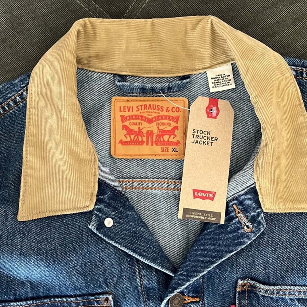 Levi's Denim Trucker Jeans Jacket Men's Large size - Picture 3 of 6